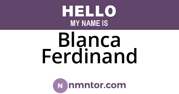 Blanca Ferdinand