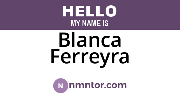 Blanca Ferreyra