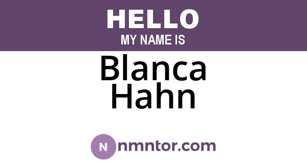 Blanca Hahn