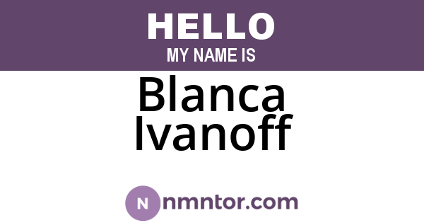 Blanca Ivanoff