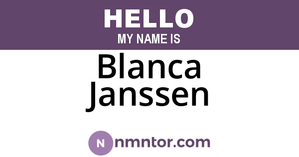 Blanca Janssen
