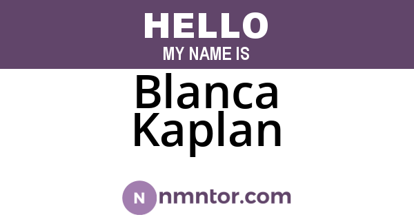 Blanca Kaplan