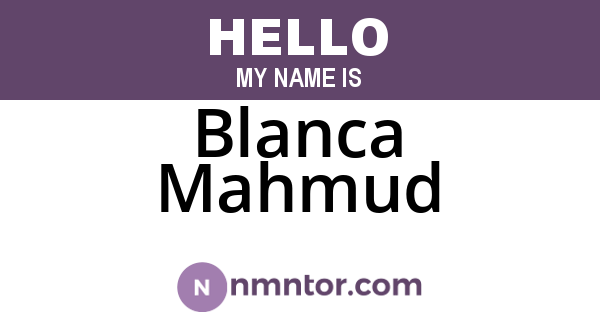 Blanca Mahmud