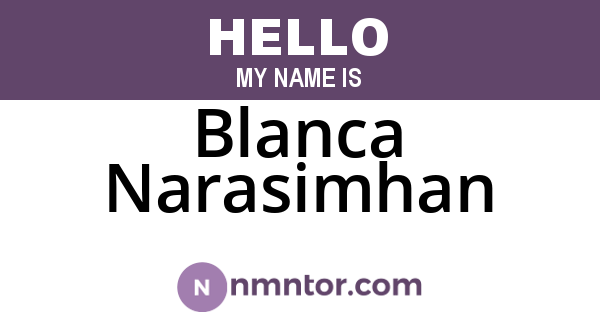 Blanca Narasimhan