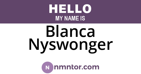 Blanca Nyswonger