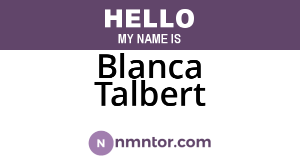 Blanca Talbert