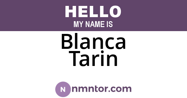Blanca Tarin