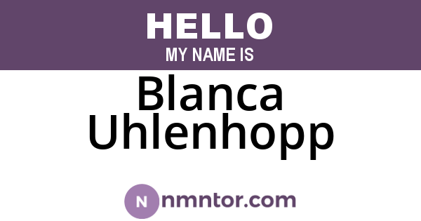 Blanca Uhlenhopp