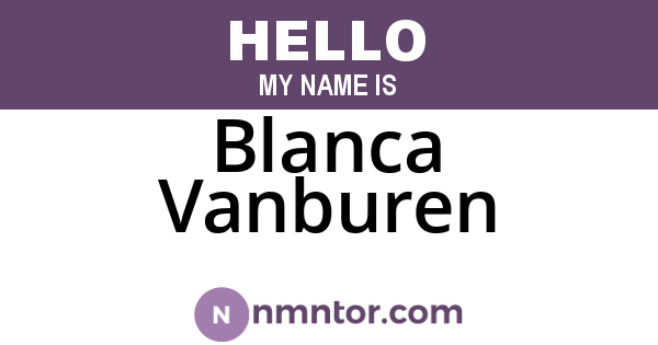 Blanca Vanburen