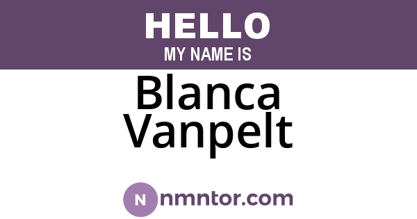 Blanca Vanpelt