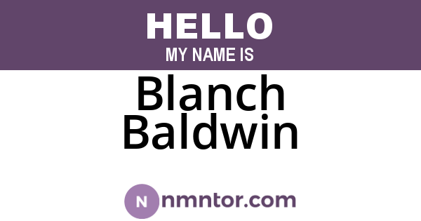 Blanch Baldwin