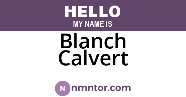 Blanch Calvert