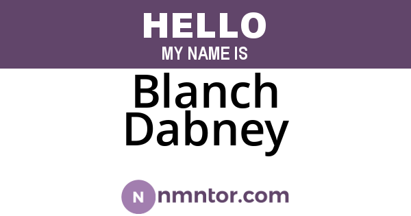 Blanch Dabney