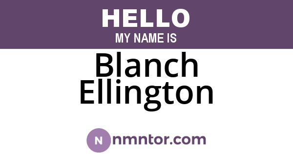 Blanch Ellington