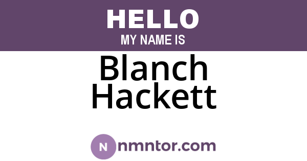 Blanch Hackett