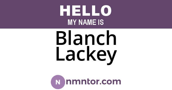 Blanch Lackey