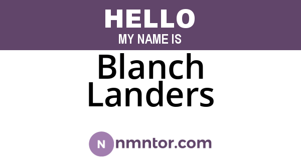 Blanch Landers