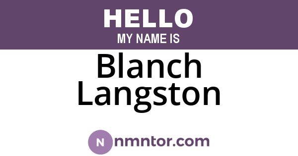 Blanch Langston