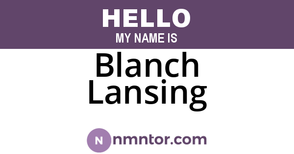 Blanch Lansing