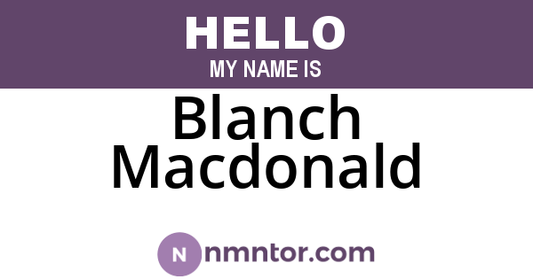 Blanch Macdonald