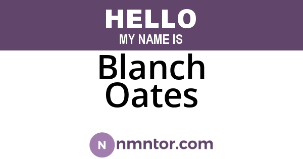 Blanch Oates