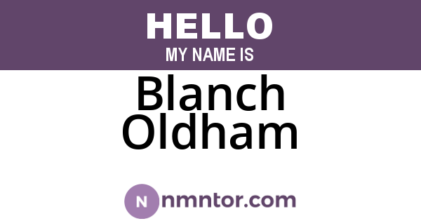 Blanch Oldham