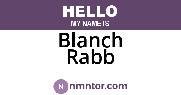 Blanch Rabb