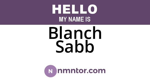 Blanch Sabb