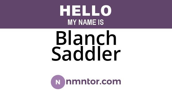Blanch Saddler