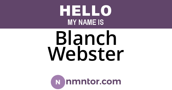 Blanch Webster