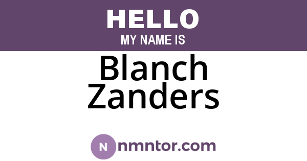 Blanch Zanders