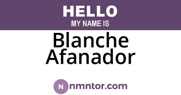 Blanche Afanador