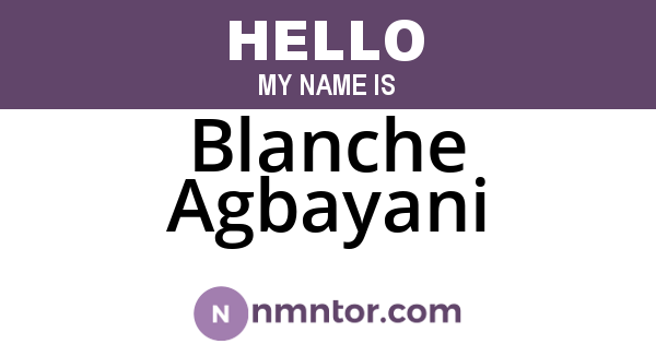 Blanche Agbayani