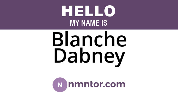 Blanche Dabney