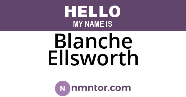 Blanche Ellsworth