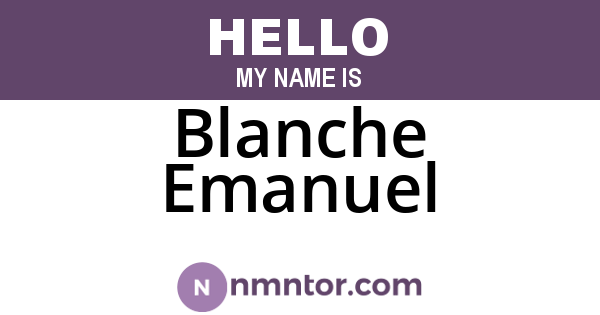 Blanche Emanuel