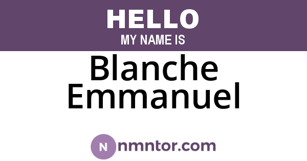 Blanche Emmanuel