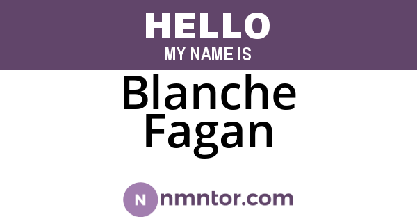 Blanche Fagan