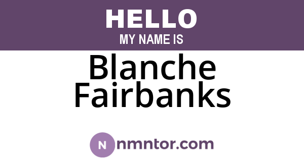 Blanche Fairbanks