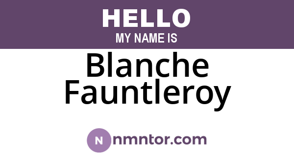 Blanche Fauntleroy
