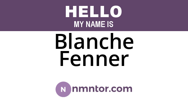 Blanche Fenner