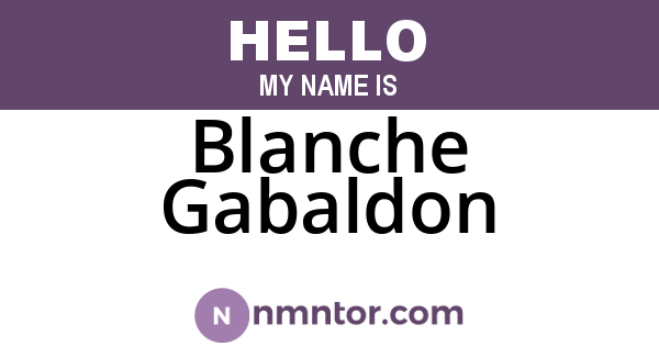 Blanche Gabaldon