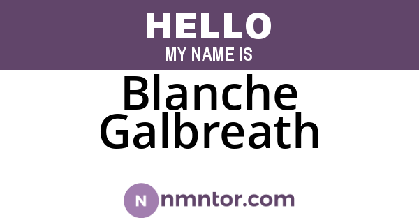 Blanche Galbreath