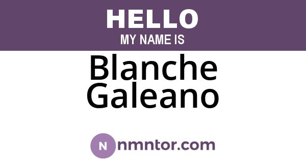 Blanche Galeano
