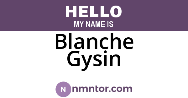 Blanche Gysin