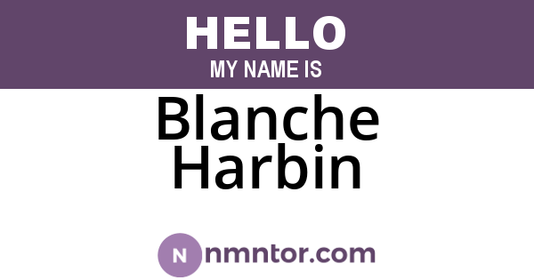 Blanche Harbin