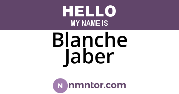 Blanche Jaber