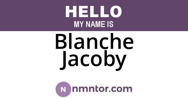 Blanche Jacoby