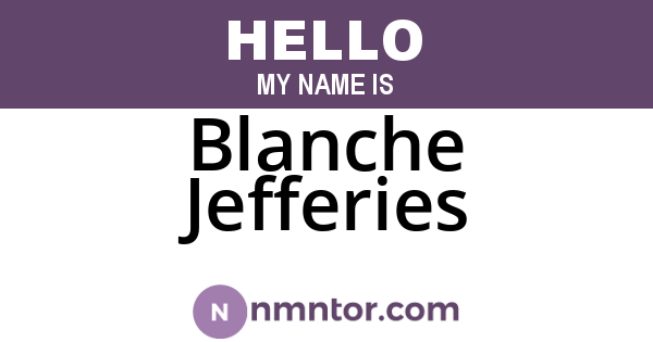 Blanche Jefferies
