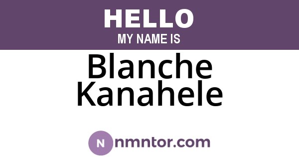 Blanche Kanahele